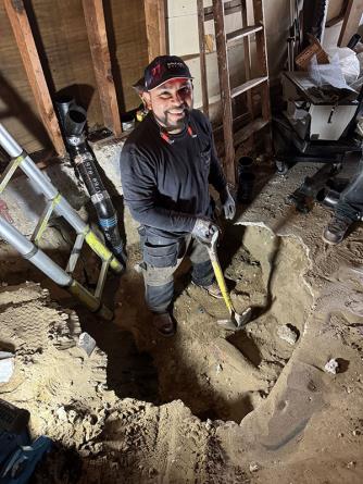A GENTEEL plumber digging under a home to expose its sewer lateral, a common job in Millbrae